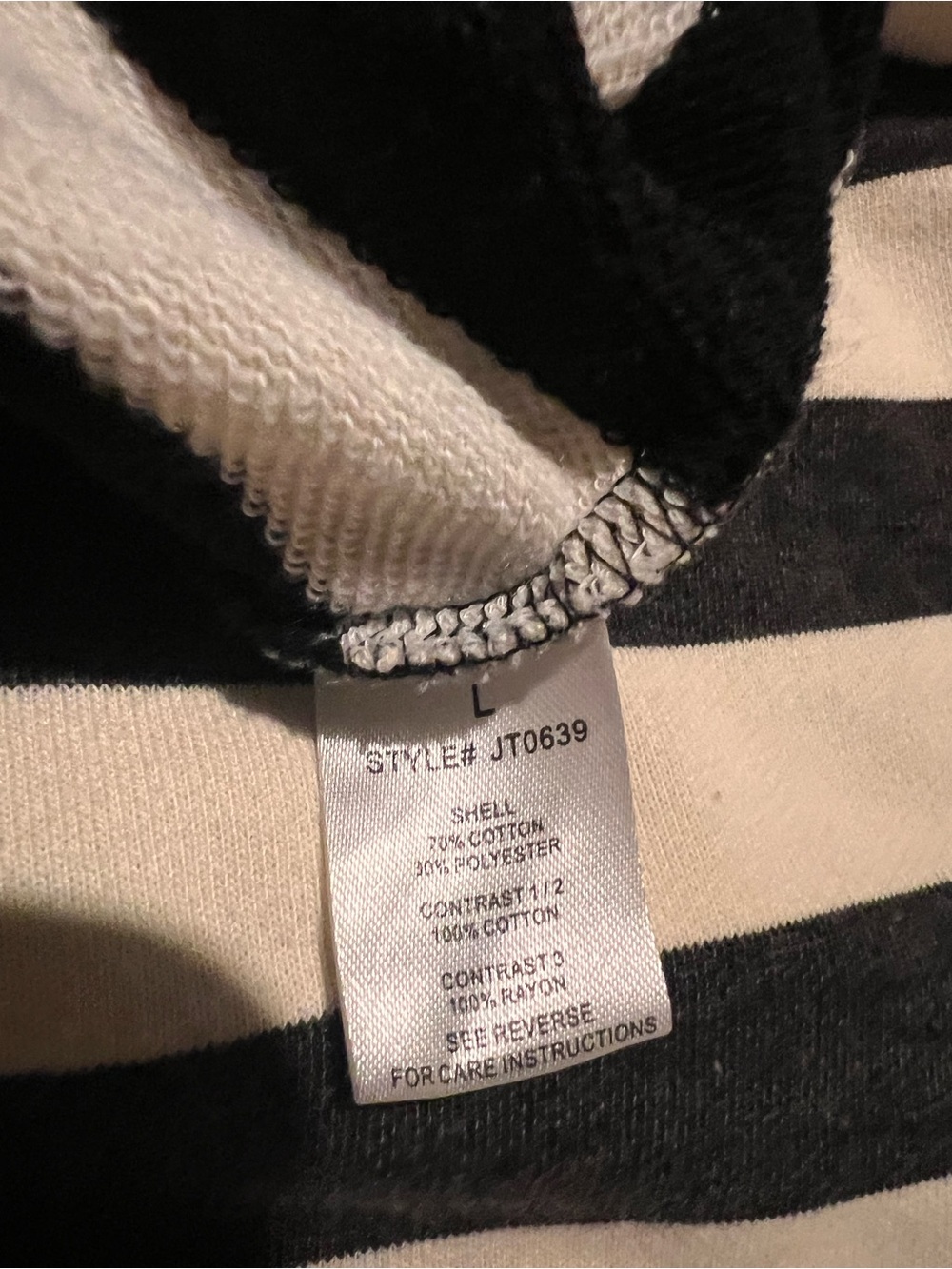 Oli & Hali Black Cream Striped Artsy Oversized Patchwork Star Top - Picture 4 of 5